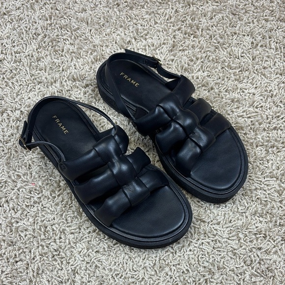 Frame Denim Shoes - Frame black leather sandals sz 36